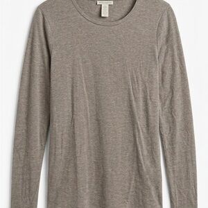 White + Warren Women's Long Sleeve Crewneck Tee - Taupe
